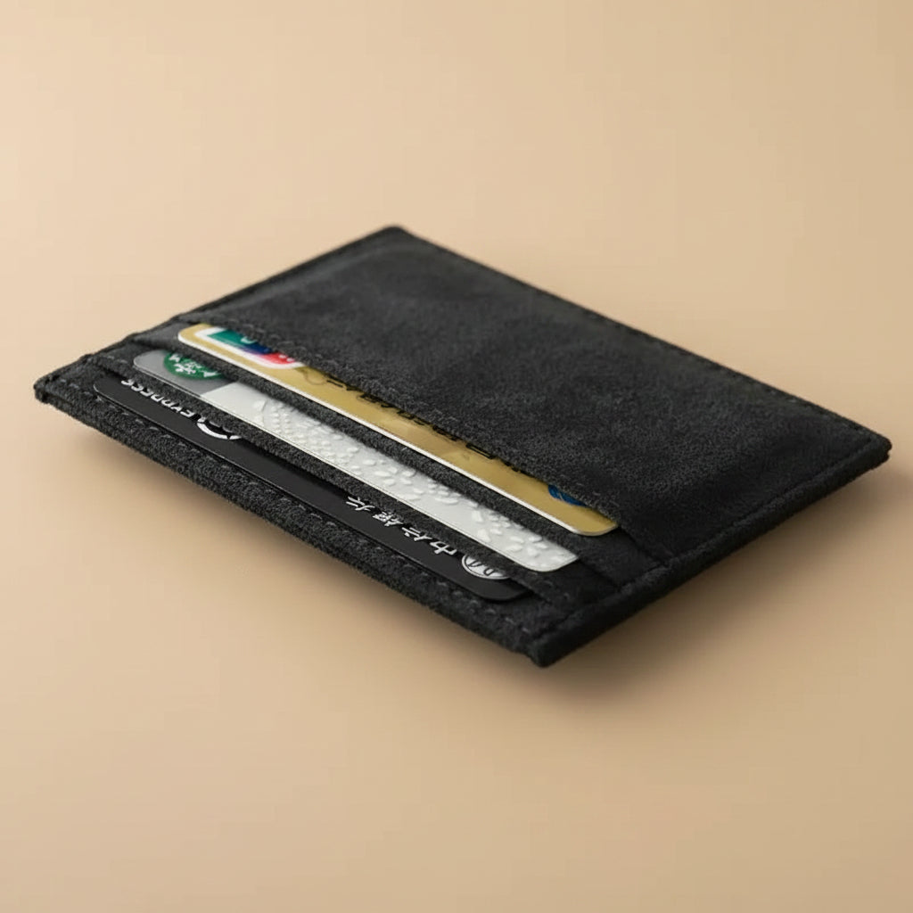 Portefeuille homme suédé avec rangement cartes et billets
