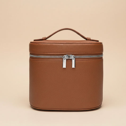 Vanity de voyage premium en cuir grainé Roamly
