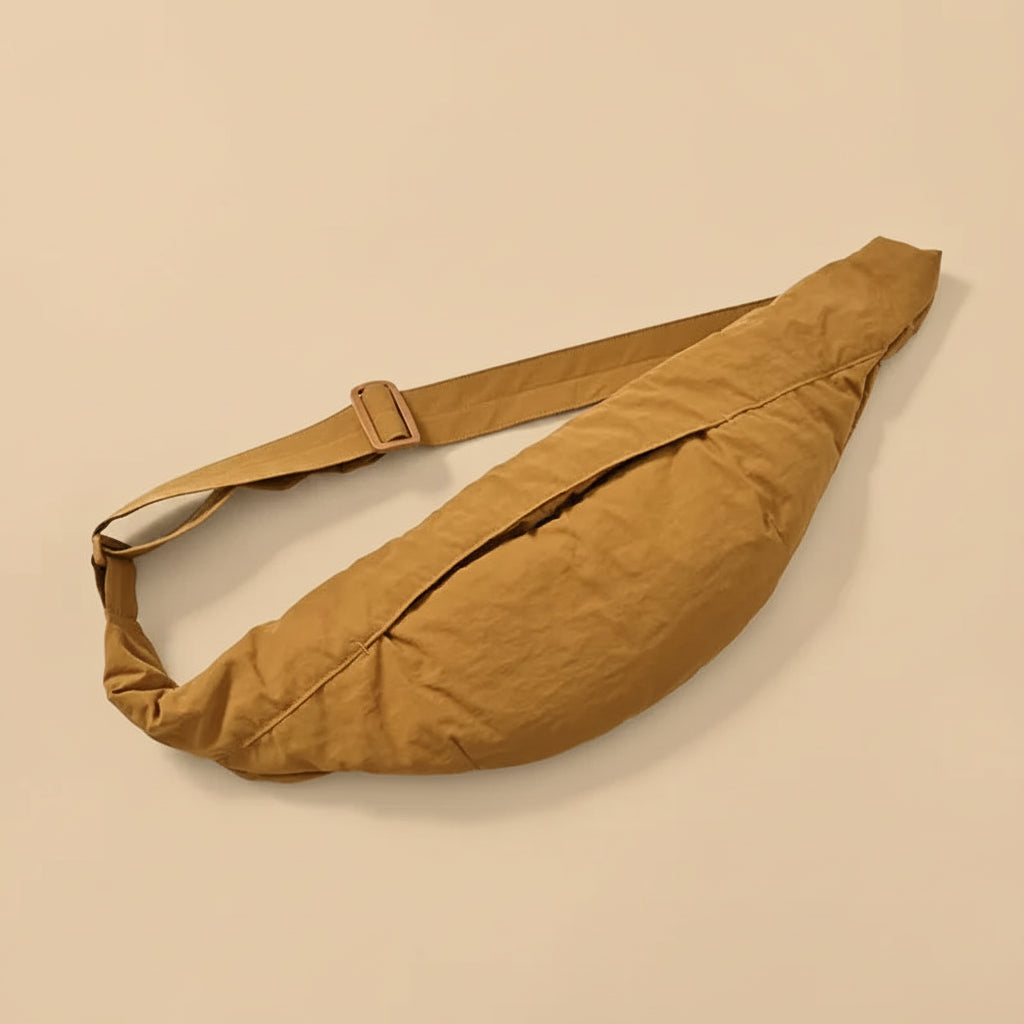 Sac bandoulière femme nylon coloris beige