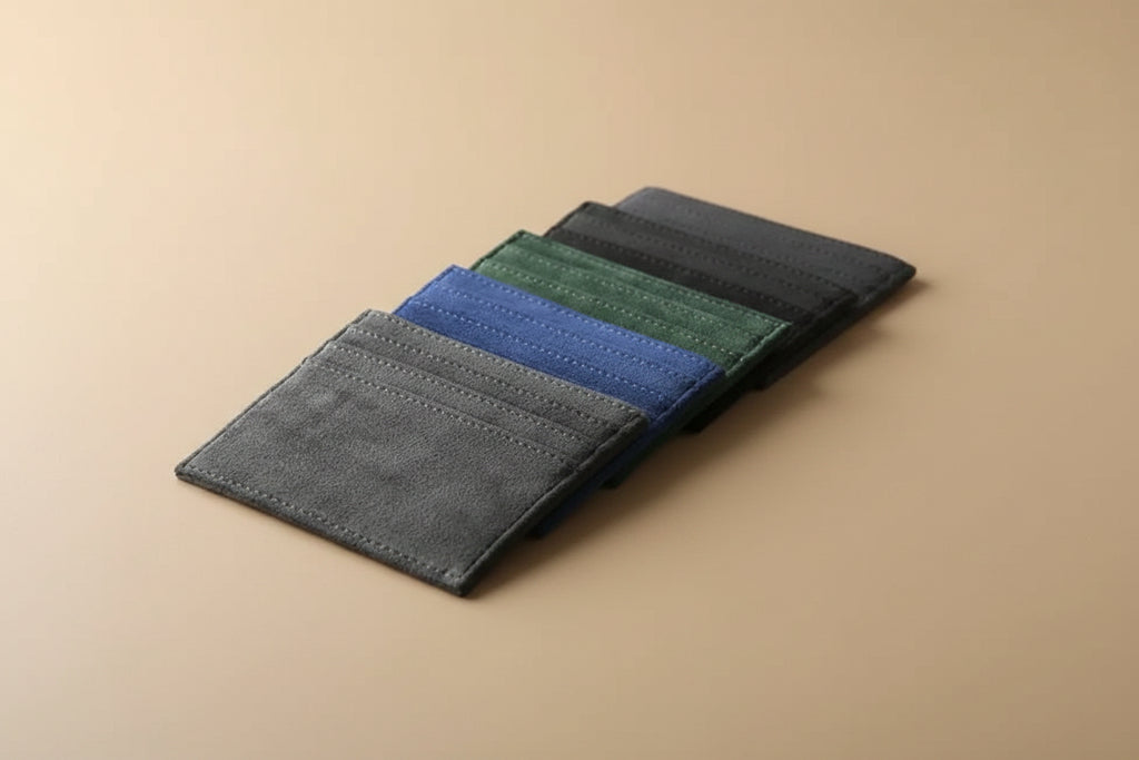 Portefeuille homme fin en cuir suédé porte-cartes
